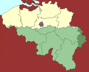 De 4 taalgebieden in Belgie
